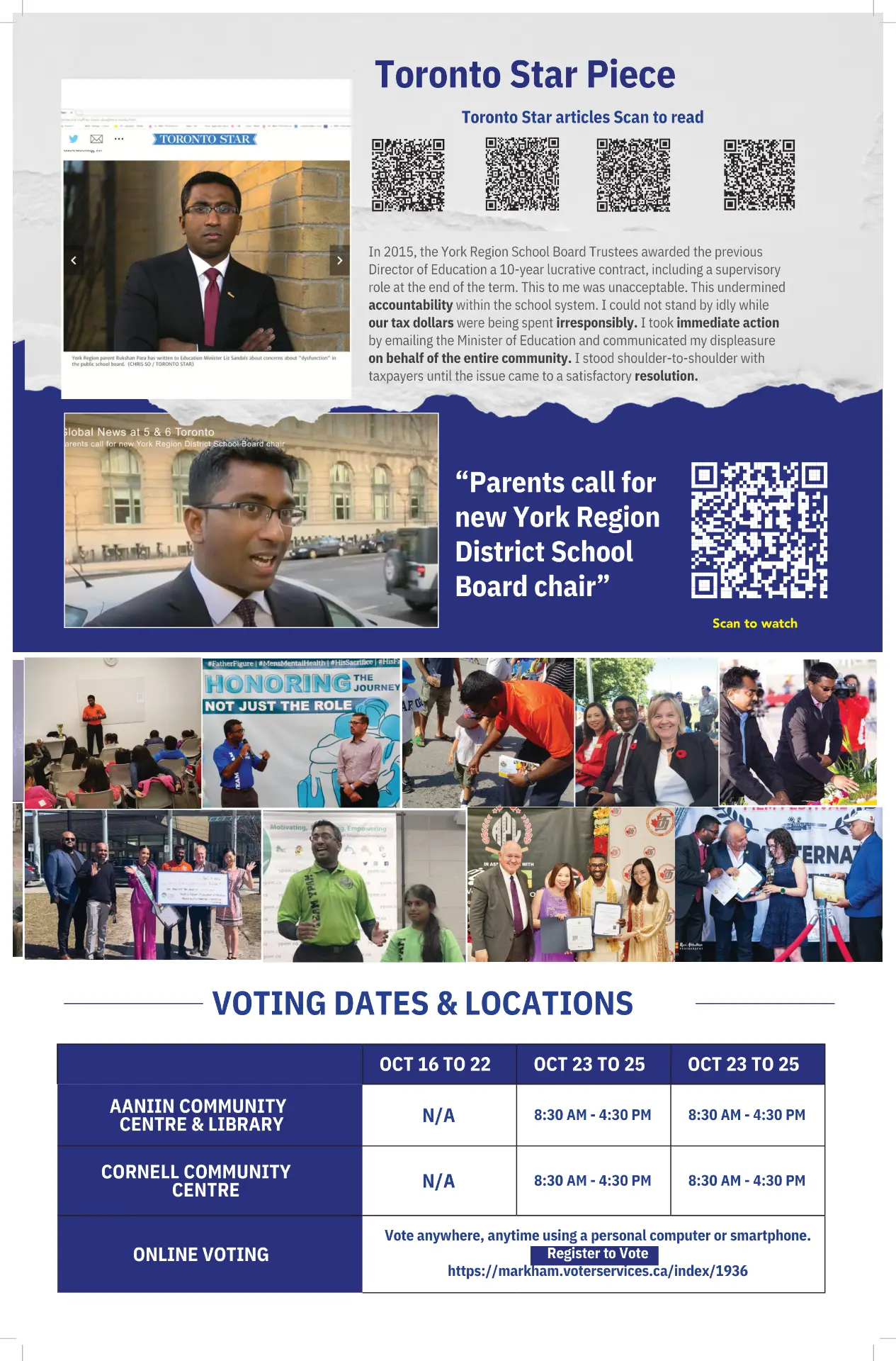 Rukshan Para campaign paper, page 3: In the news & voting